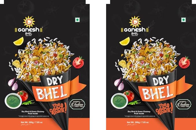 Ganesh Dry Bhel with Chutney 200gm Bundle (Choose your Quantity)