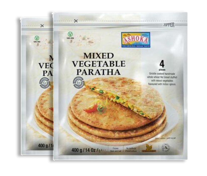 Frozen Ashoka Mixed Veg Paratha (4pcs) 400gm Bundle - Only Berlin Delivery (Choose your Quantity)