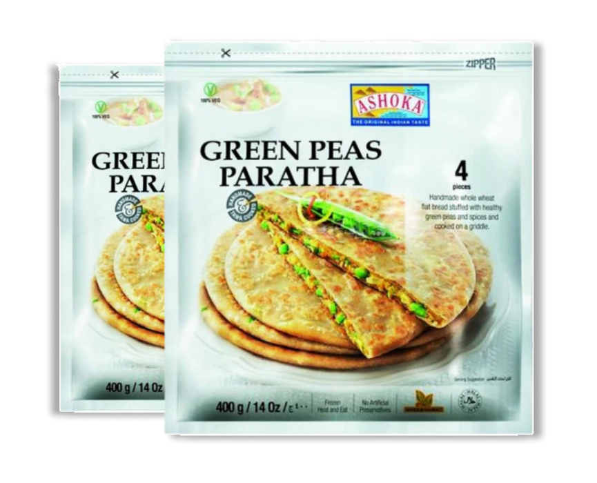 Frozen Ashoka Green Peas Paratha (4pcs) 400gm Bundle - Only Berlin Delivery (Choose your Quantity)