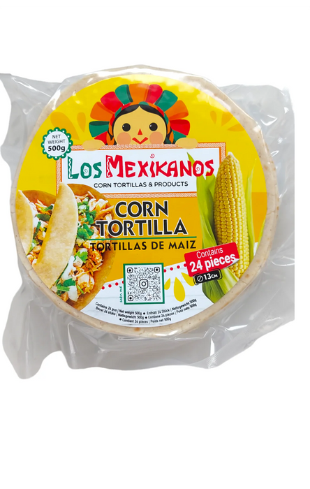 Los Mexikanos Tortillas - Corn & Chipotle 13cm (24pcs) 500gm