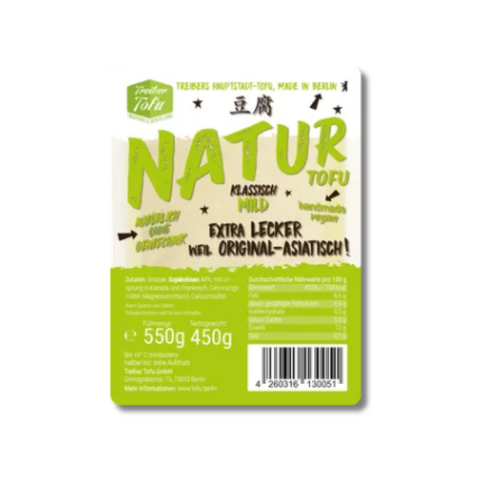 Treiber Tofu - Natural 450gm (Only Berlin Delivery)
