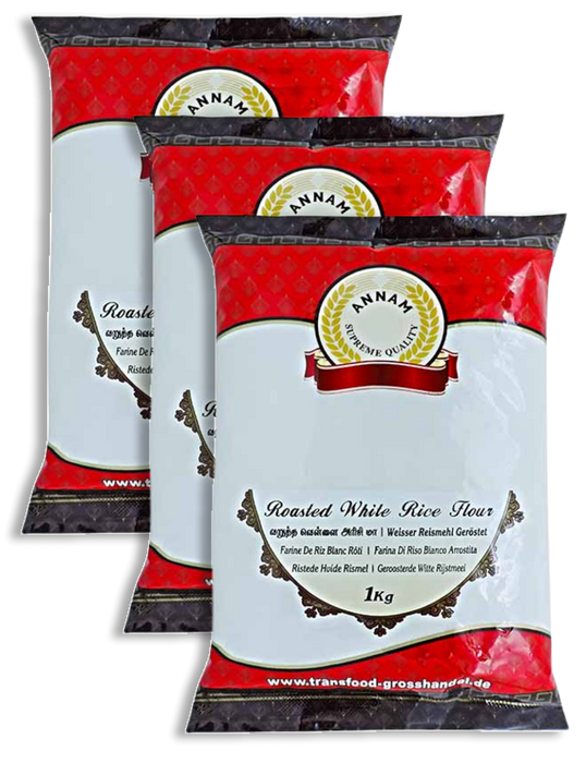 Annam Roasted White Rice Flour 1kg Bundle (Choose your Quantity)