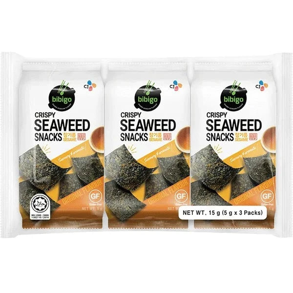 Bibigo Crispy Seaweed Snack - Sesame (3Pack) 15gm