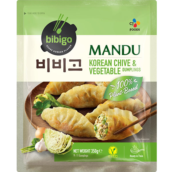 Frozen Bibigo Mandu - Chive & Vegetable (Vegan) 350gm