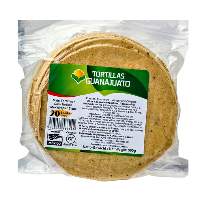 Tortillas Guanajuato - MexWraps - 15cm (20pcs) 500gm