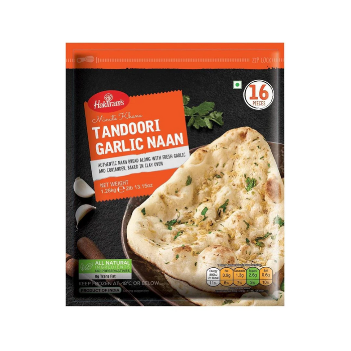 Gefrorenes Haldiram's Tandoori Knoblauch-Naan (5 Stück) 400 g – Nur Lieferung in Berlin