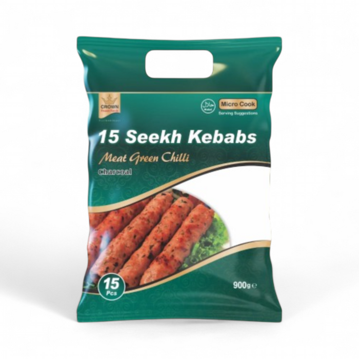Frozen Crown Meat Green Chilli Seekh Kebab (15pcs) 900gm - Only Berlin Delivery