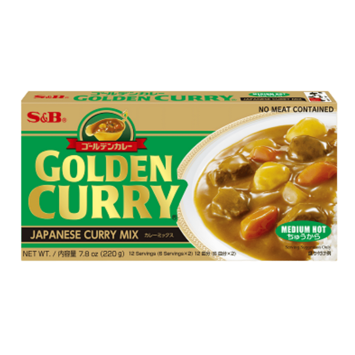 S&B Foods Golden Curry Sauce Mix (Medium Hot) 220gm
