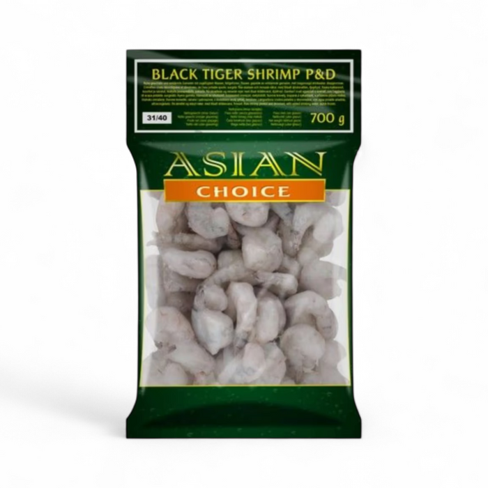 Frozen Asian Choice Black Tiger Shrimps P&D (31/40) 700gm - Only Berlin Delivery