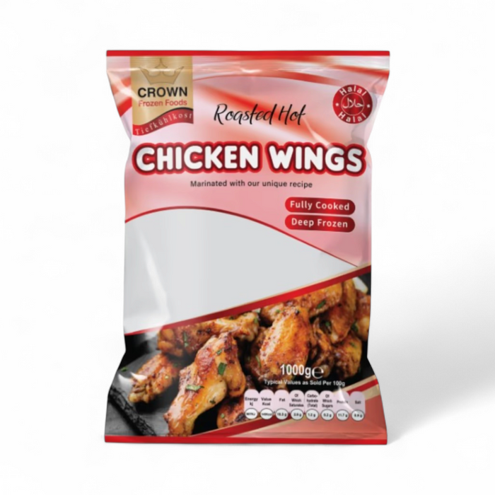 Frozen Crown Roasted Hot Chicken Wings 1kg - Only Berlin Delivery