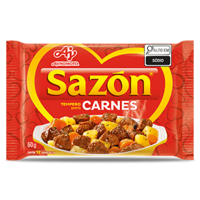 Ajinomoto Sazon - Tempero Para Carnes (12 x 5gm) 60gm