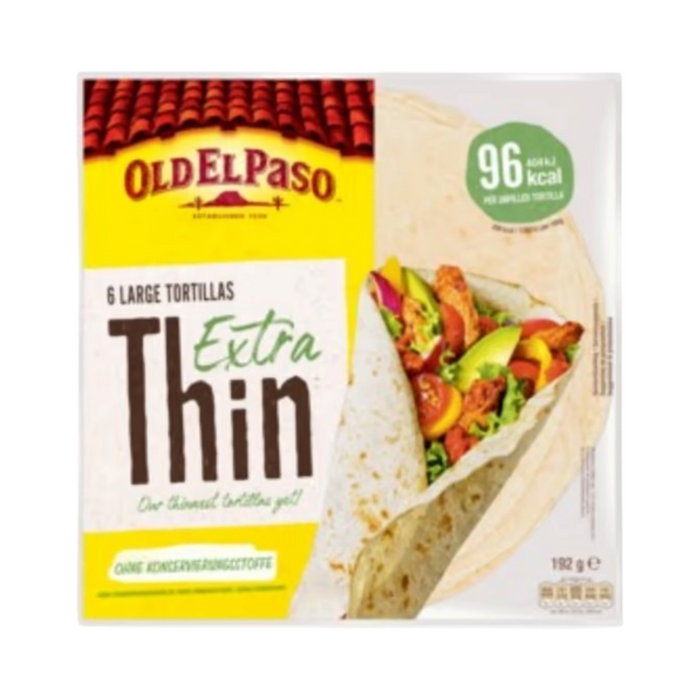 Old EL Paso - Extra Thin Tortillas 6 x 32gm (20cm) 192gm