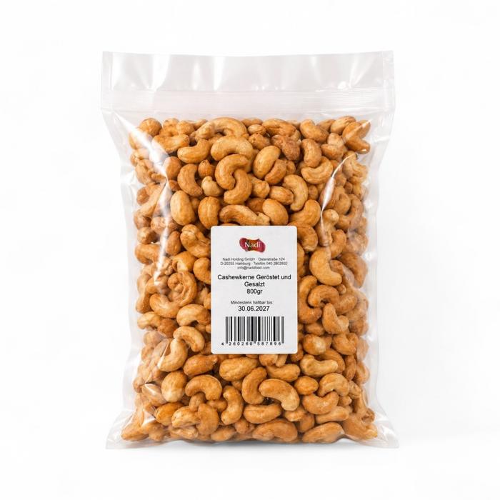 Nadi – Cashewkerne (Geröstet und Gesalzen) 800gm (BBE: 30.06.2027)