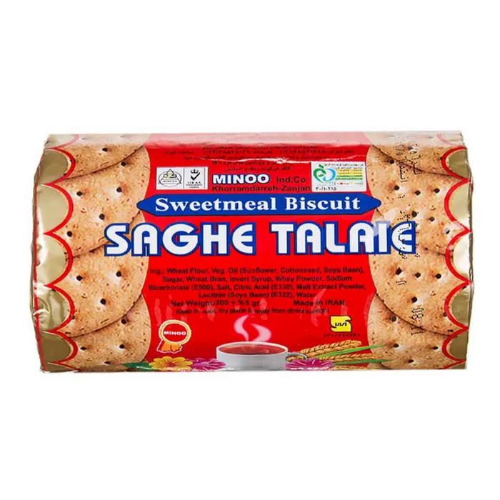 Minoo Sweetmeal Biscuit - Saghe Talaie 192gm