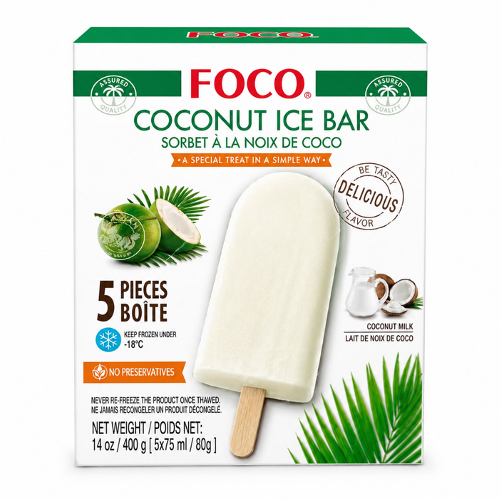 Foco Ice Bar - Coconut (5 x 80gm) 400gm