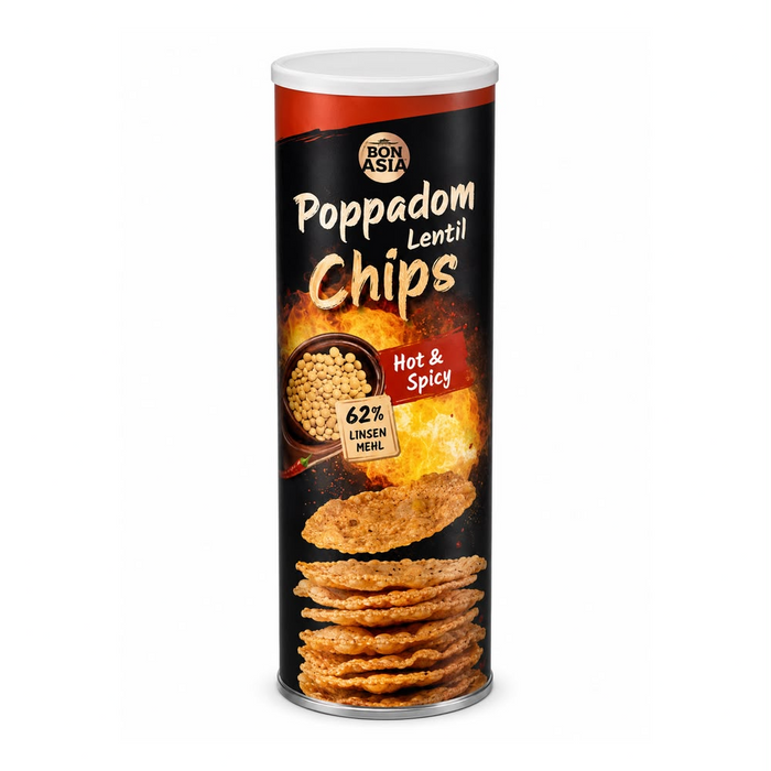 Bon Asia Poppadom Chips - Hot & Spicy 70gm