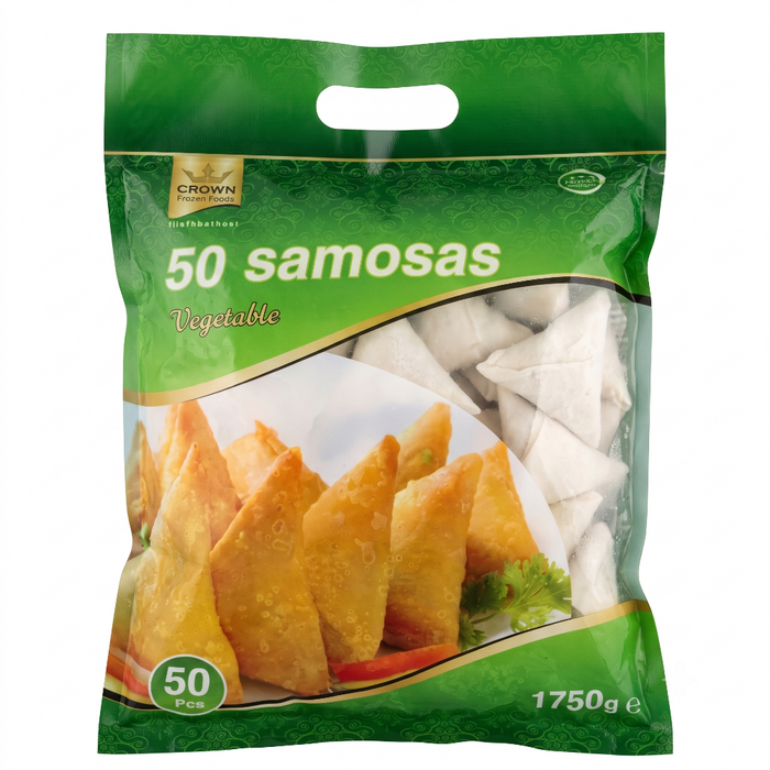 Crown Frozen Foods – Vegetable Samosas (50 Pieces) 1750gm (BEE: 12.08.2026) - Berlin Only Delivery