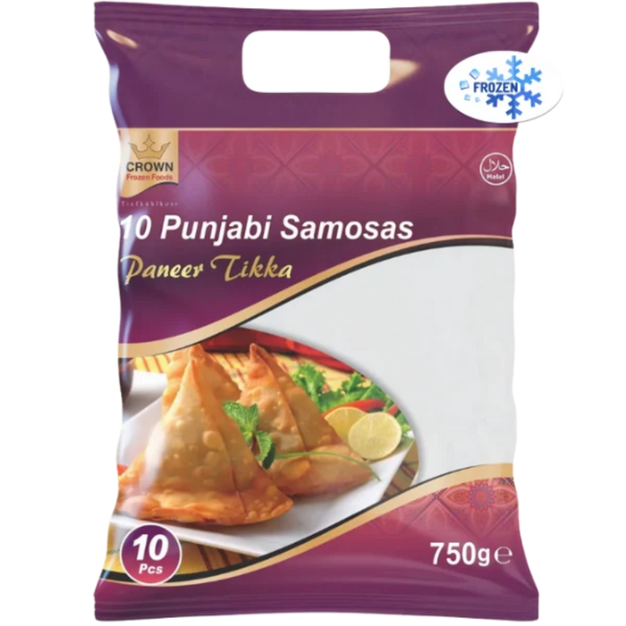 Crown Frozen Foods – Punjabi Paneer Tikka Samosa (10 Pieces) 750gm - Berlin Only Delivery