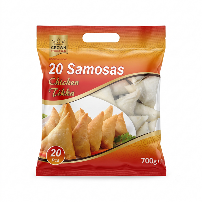 Crown Frozen Foods – Chicken Tikka Samosas (20 Pieces) 700gm - Berlin Only Delivery