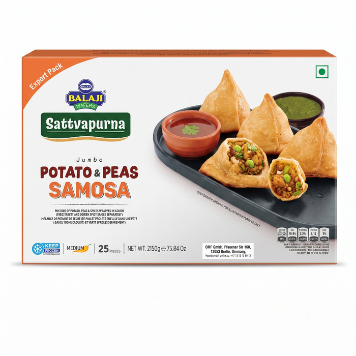 Balaji – Potato & Peas Samosa (25 Pieces) 2150gm - Berlin Only Delivery
