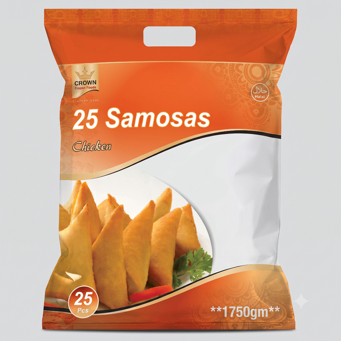 Crown Frozen Foods – Chicken Samosas (50 Pieces) 1750gm - Berlin Only Delivery