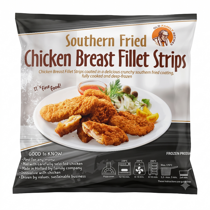 Old Family Recipe – Southern Fried Chicken Breast Fillet Strips 1kg - Berlin Only Delivery