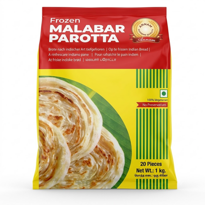Frozen Annam Malabar Parotta (20pcs) 1kg - Only Berlin Delivery