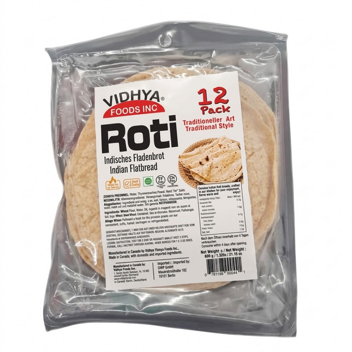 Vidhya Indian Flatbread - Roti (12pcs) 500gm