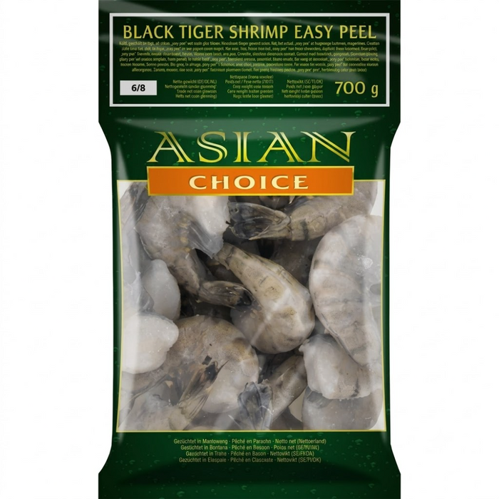 Asian Choice - Black Tiger Shrimp 6/8 700gm (Only Berlin Delivery)