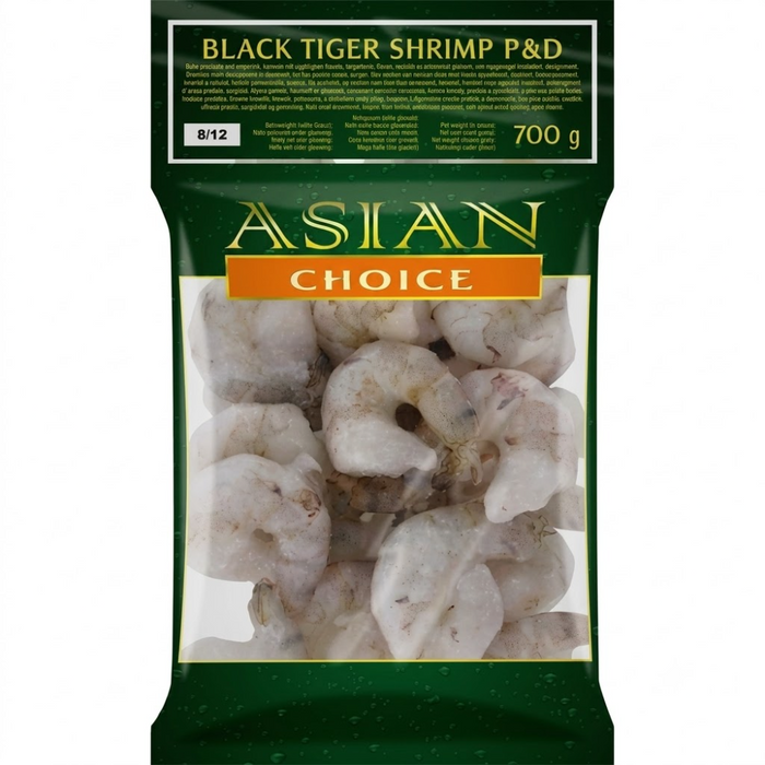 Asian Choice - Black Tiger Shrimp 8/12 700gm (Only Berlin Delivery)