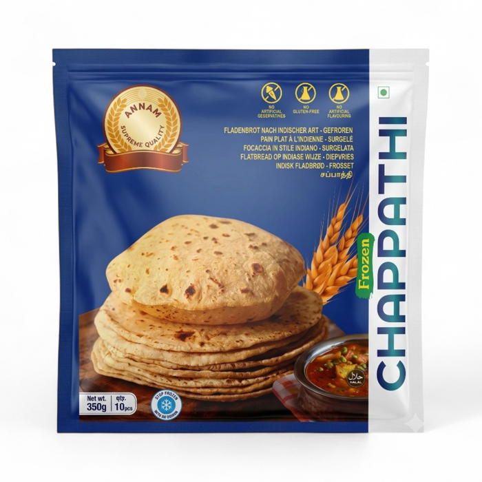 Frozen Annam - Chappathi (10pcs) 350gm - Only Berlin Delivery