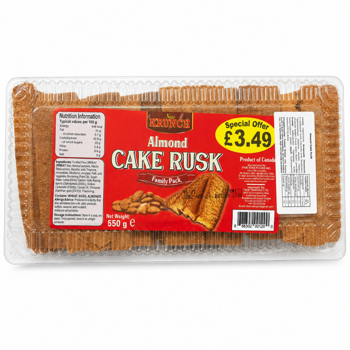 New Krunch Cake Rusk - Almond 550gm