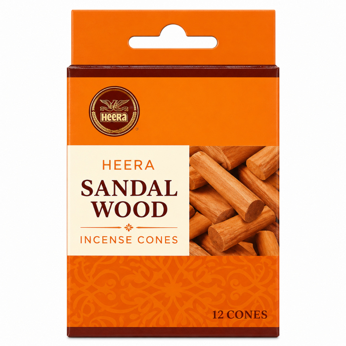 Heera Incense Cones - Sandal Wood (12pcs) 40gm