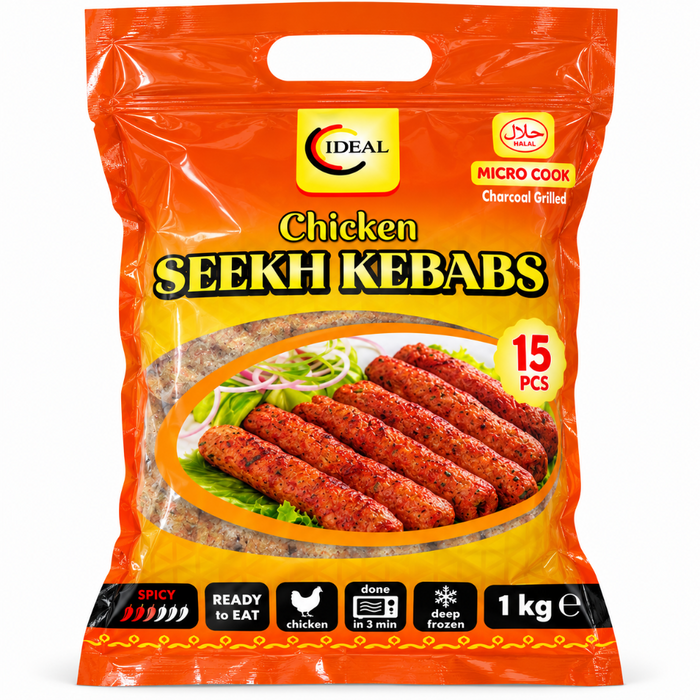 Frozen Ideal Chicken Seekh Kebabs (15pcs) 1kg - Only Berlin Delivery