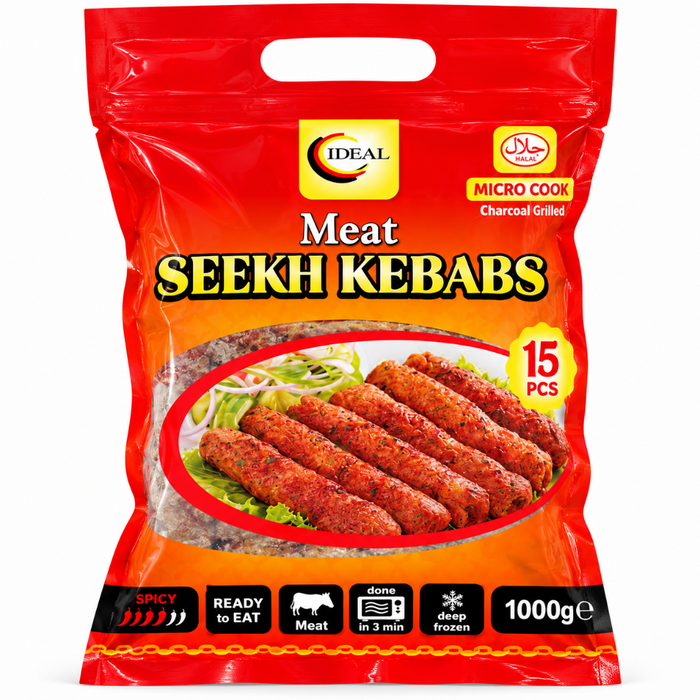 Frozen Ideal Meat Seekh Kebabs (15pcs) 1kg - Only Berlin Delivery
