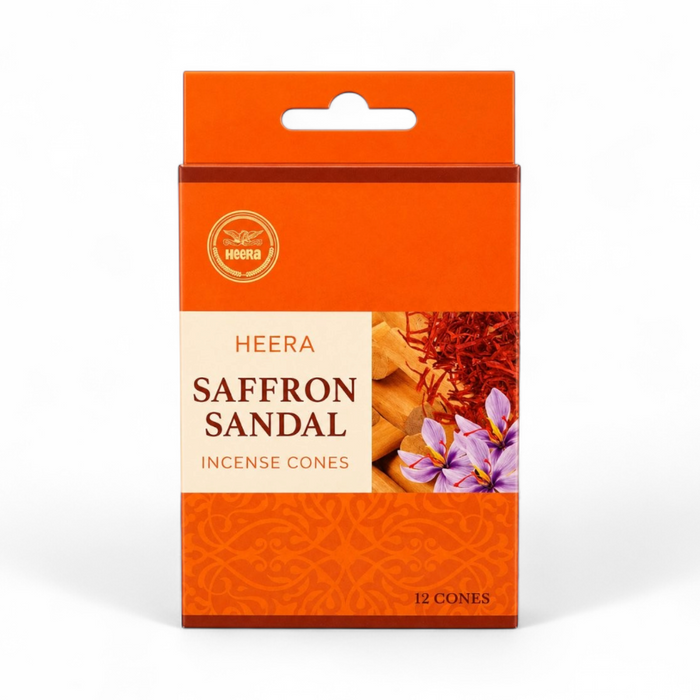 Heera Incense Cones - Saffron Sandal (12pcs) 40gm