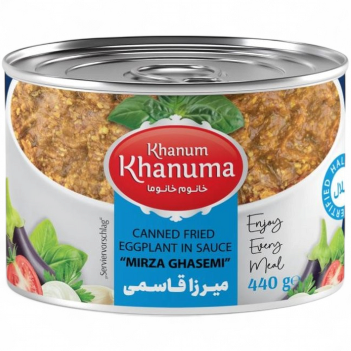 Khanum Khanuma - Canned Mirza Ghasemi (Fried Eggplant In Sauce) 440gm