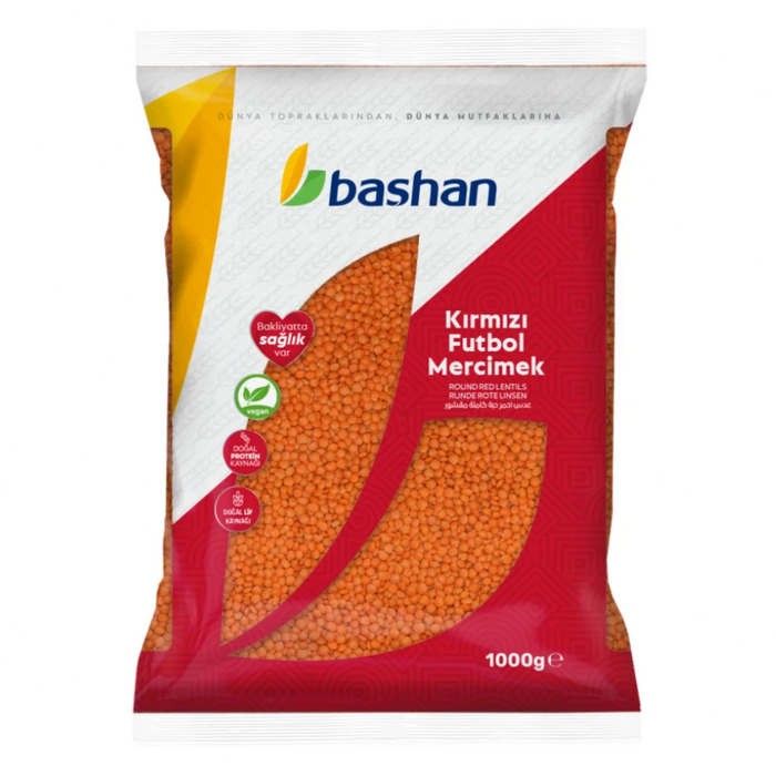 Bashan - Kirmizi Futbol Mercimek (Round Red Lentils) 1kg