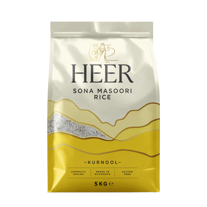 Heer Sona Masoori Rice 5kg - BBE: 05.2028