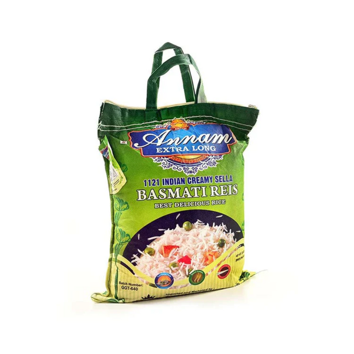 Annam Extra Long Creamy Sella Basmati Rice 10kg - BBE: 09.2027 (Only 1 per Order)