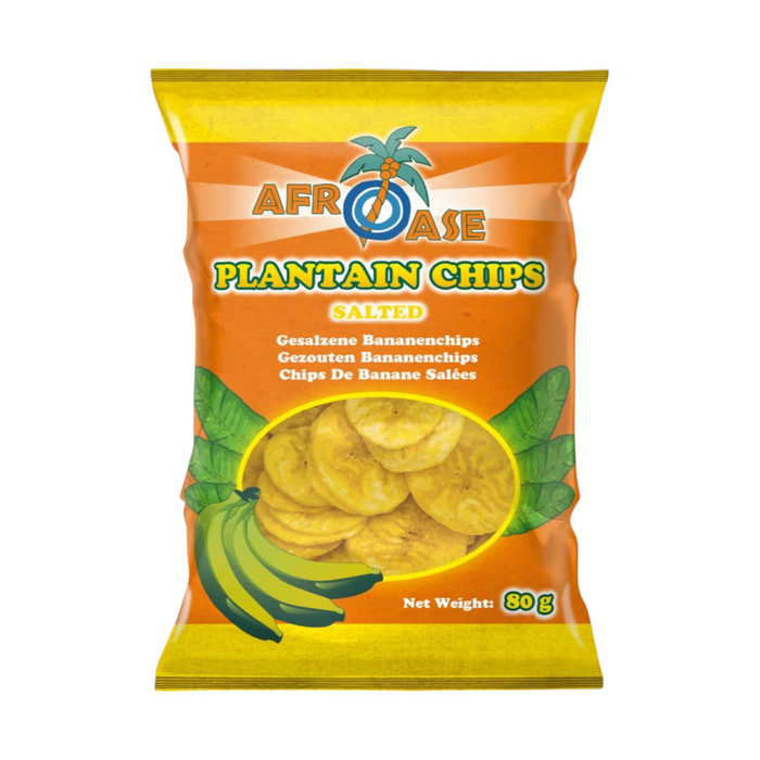 Afroase Plantain Chips - Salted 80gm