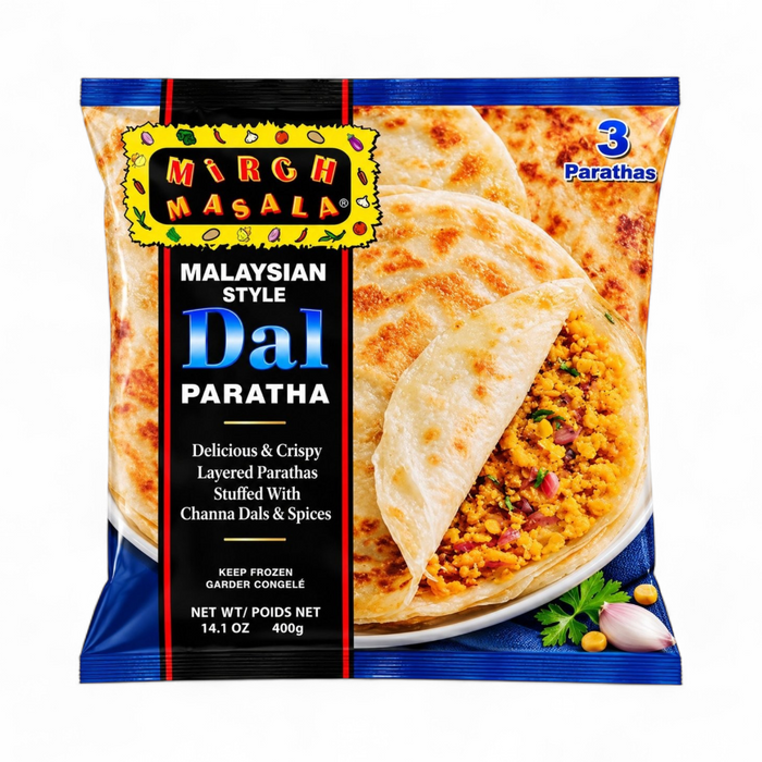 Frozen Mirch Masala Malaysian Style Paratha - Dal (3pcs) 400gm - Only Berlin Delivery