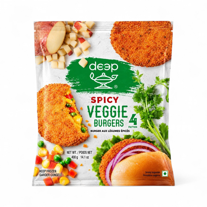 Frozen Deep Spicy Veggie Burger (4pcs) 400gm - Only Berlin Delivery
