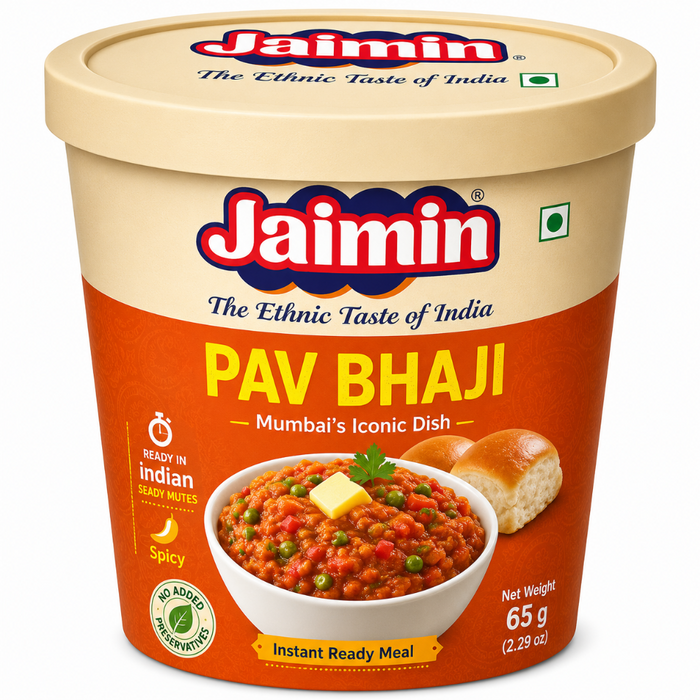 Jaimin Instant Indian Ready Meal - Pav Bhaji 65gm