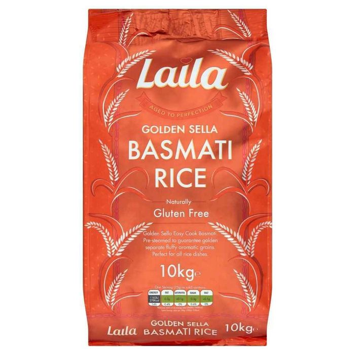 Laila Golden Sella Basmati Rice 10kg - BBE: 06.2027 (Only 1 per Order)