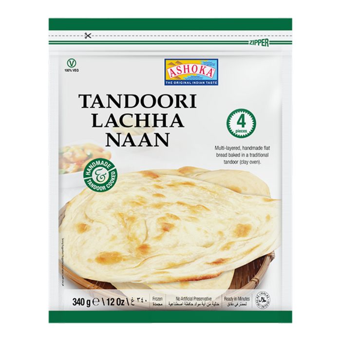 Frozen Ashoka Tandoori Lachha Naan (4pcs) 340gm - Only Berlin Delivery (Choose your Quantity)