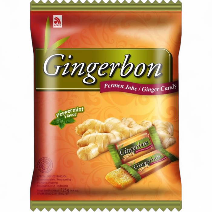 Agel Gingerbons - Ginger Candy With Peppermint Flavour 125gm