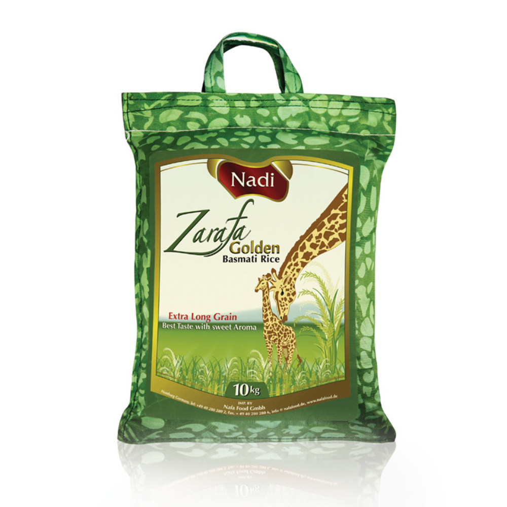 Nadi Zarafa Golden Extra Long Basmati Rice 10kg - BBE: 05.2028 (Only 1 ...