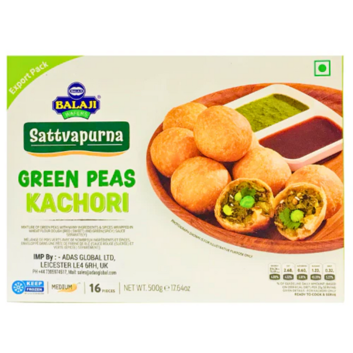 Frozen Balaji Green Peas Kachori With Red & Green Chutney (16pcs) 500gm - Only Berlin Delivery