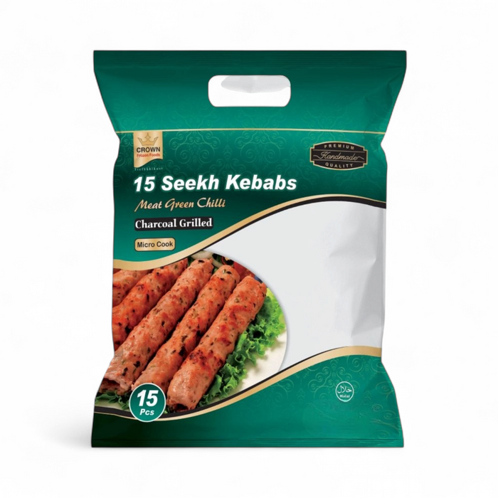 Frozen Crown Meat Green Chilli Seekh Kebab (15pcs) 1kg - Only Berlin Delivery